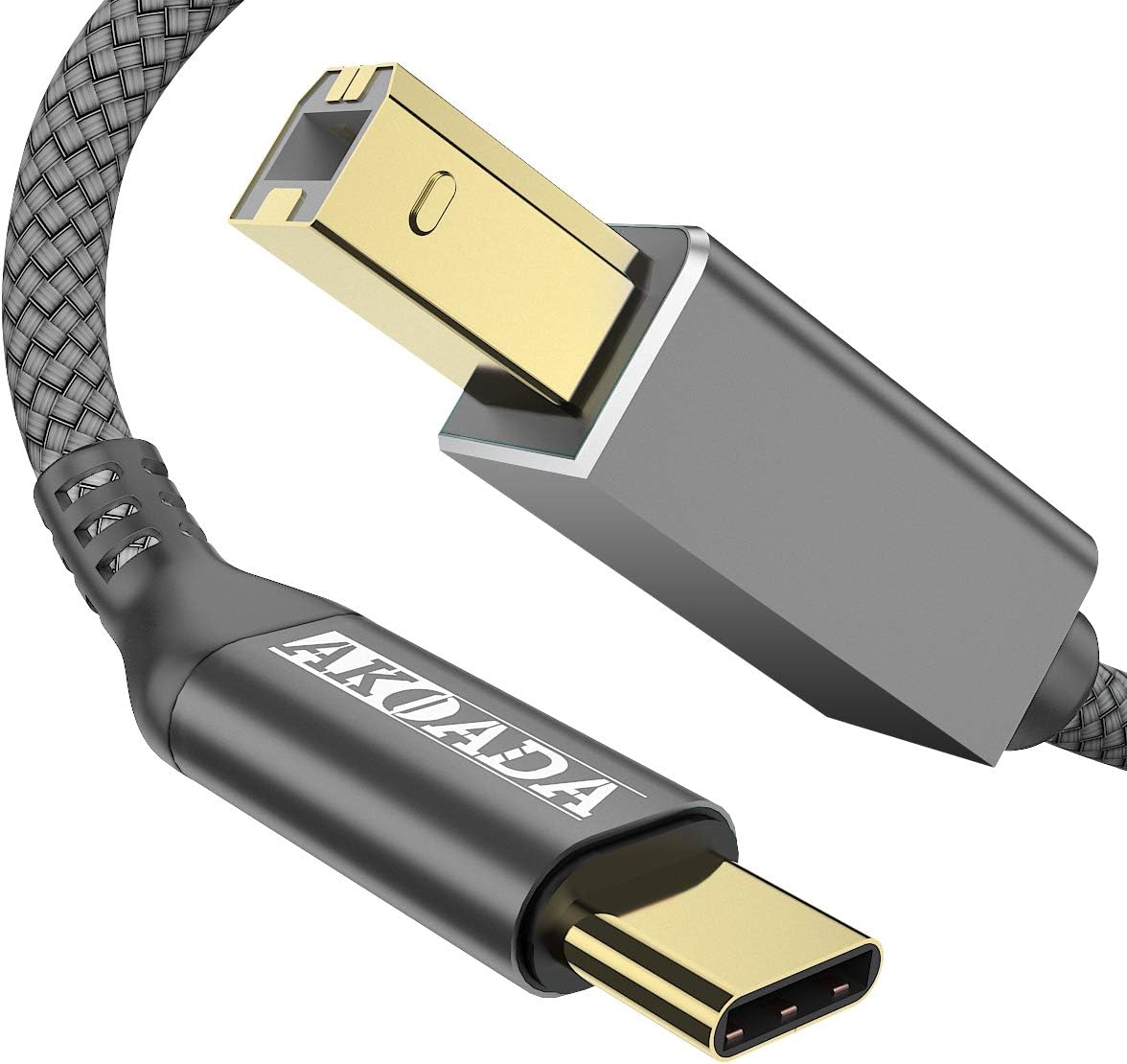 AkoaDa Printer Cable, USB B to USB C Printer Cable 5ft, Type B to Type C Cord Compatible for MIDI Keyboard, MacBook Pro, iPad, HP, Epson, Lexmark, Xerox Canon,Brother and Scanner