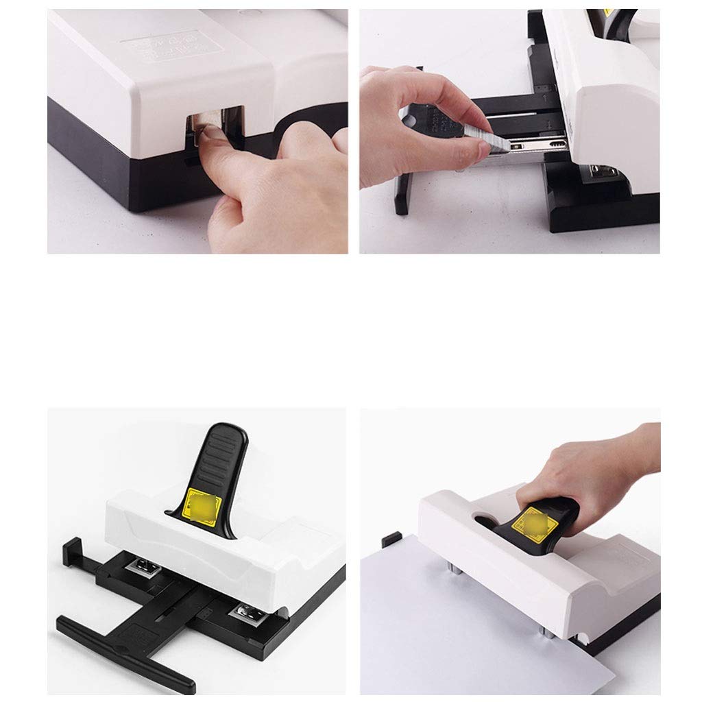 Liudan Cucitrice Heavy-Duty Doppio Testa cucitrice, Double-Hole Doppio chiodo Standard pinzatrice, Risparmio di manodopera Ufficio cancelleria, Metallo plastica, Bianco Spillatrice
