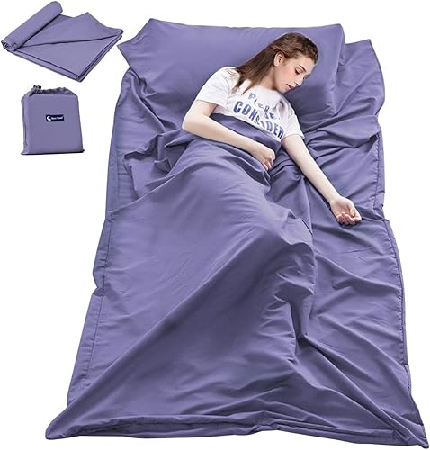 Saco de Dormir Forro de Viaje Hojas para Hotel Hojas de Camping Hojas de Cama de Viaje para Hotel Saco de Dormir Ligero Individual y Doble Compacto
