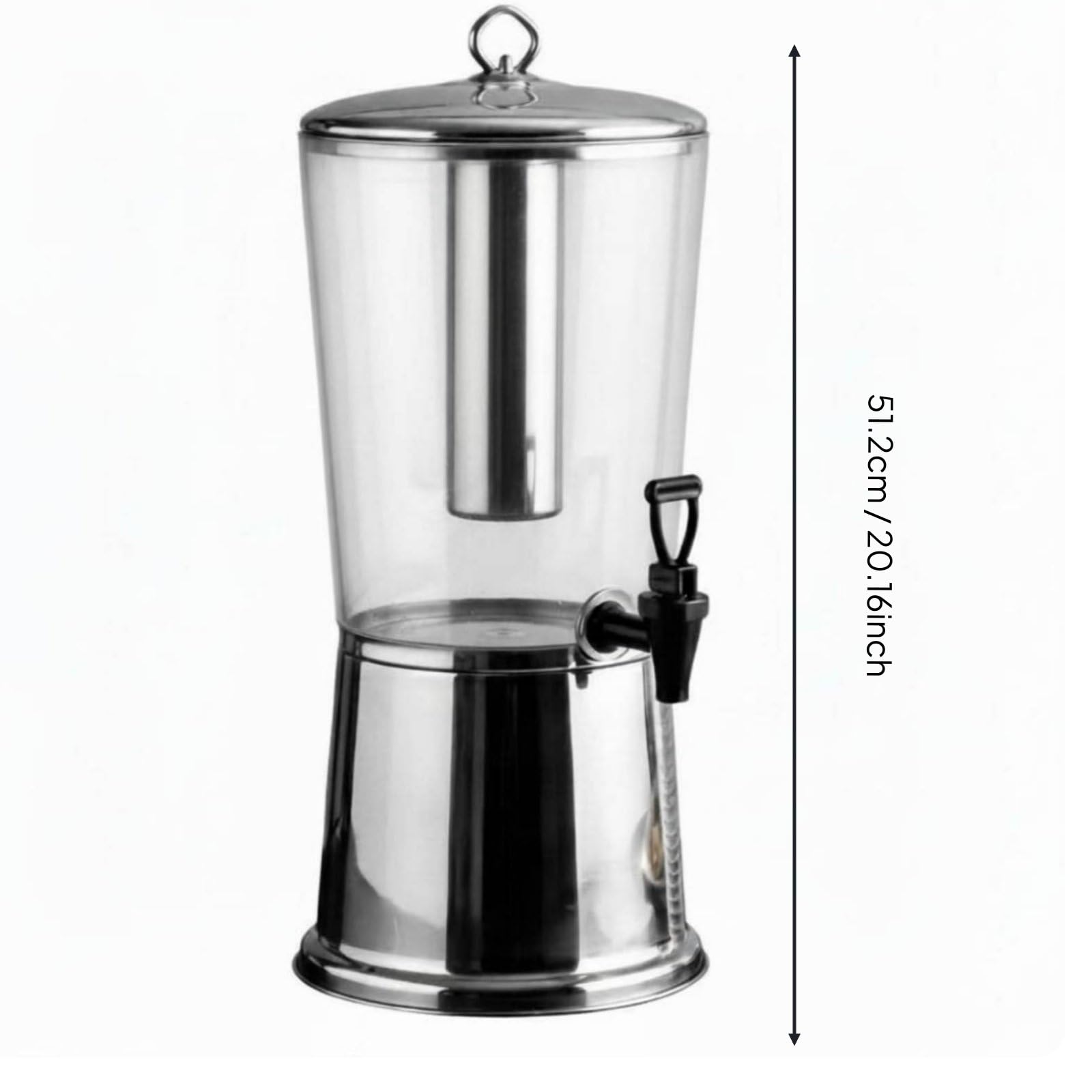 perfk Dispensador de Jugo Frío con Grifo Ergonómico Depósito de 8L Acero Inoxidable Cuerpo Transparente Estructura Desmontable Adecuado para Brunch Reuniones de Trabajo Restaurantes Hoteles