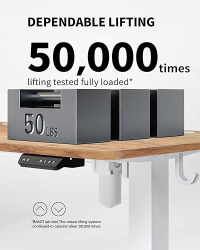 Miniatura 8 de BANTI Escritorio eléctrico de pie ajustable de 40 x 24 pulgadas, mesa de pie, escritorio de oficina en casa con tablero de empalme, parte superior