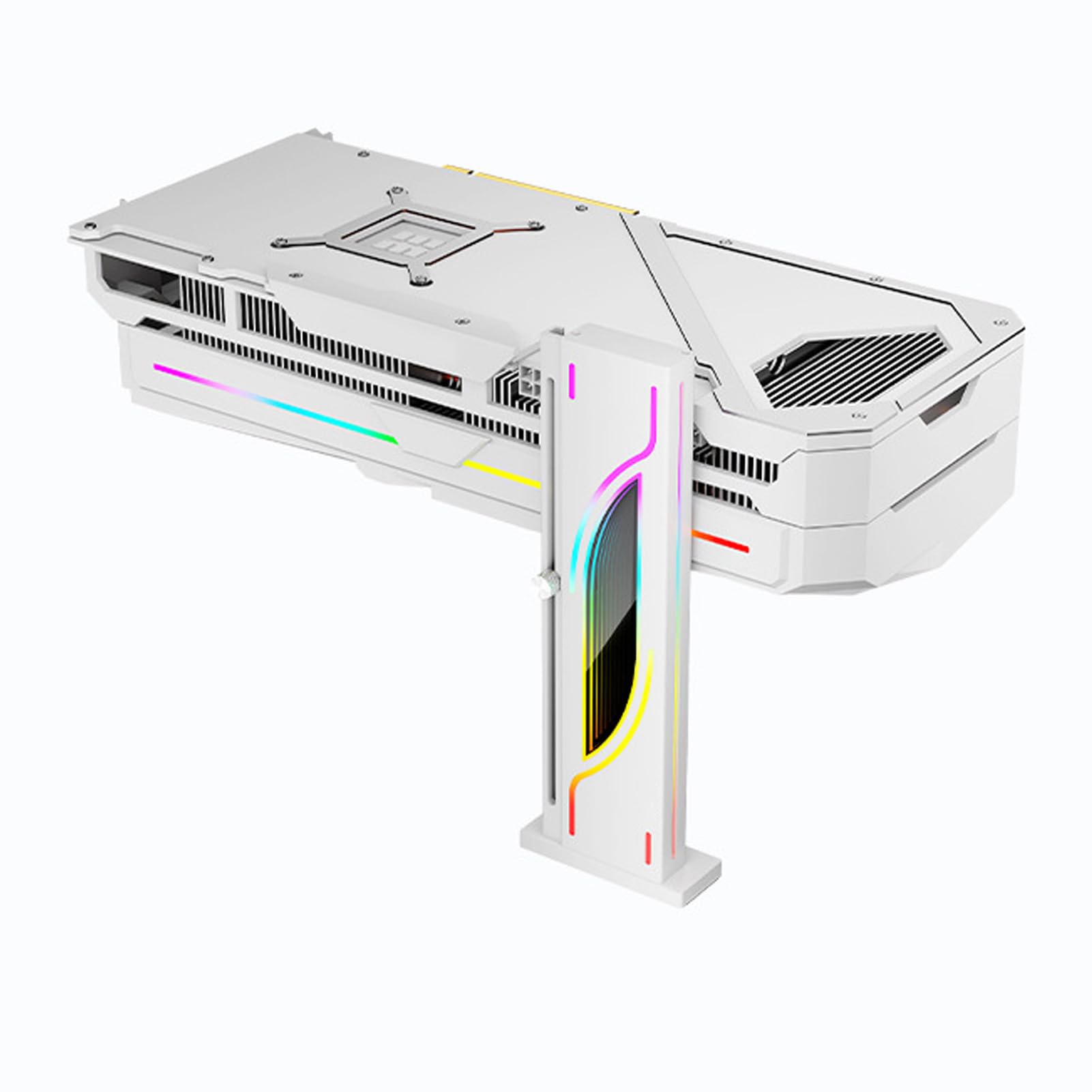 Argb GPU Support Stand, GPU Stand Height Adjustable with Magnetic Base, Video Card Anti Sag (White)-image-25