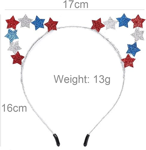 Miniatura 5 de Dzrige Diademas patrióticas de estrella para el 4 de julio, accesorios para el cabello de estrella para celebración del Día de la Independencia,