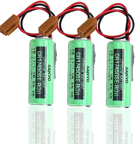 XIAOXX - Batería de litio no recargable CR17450SE-R 3V 2500mAh PLC para FANUC A98L-0031-0012 con enchufe marrón