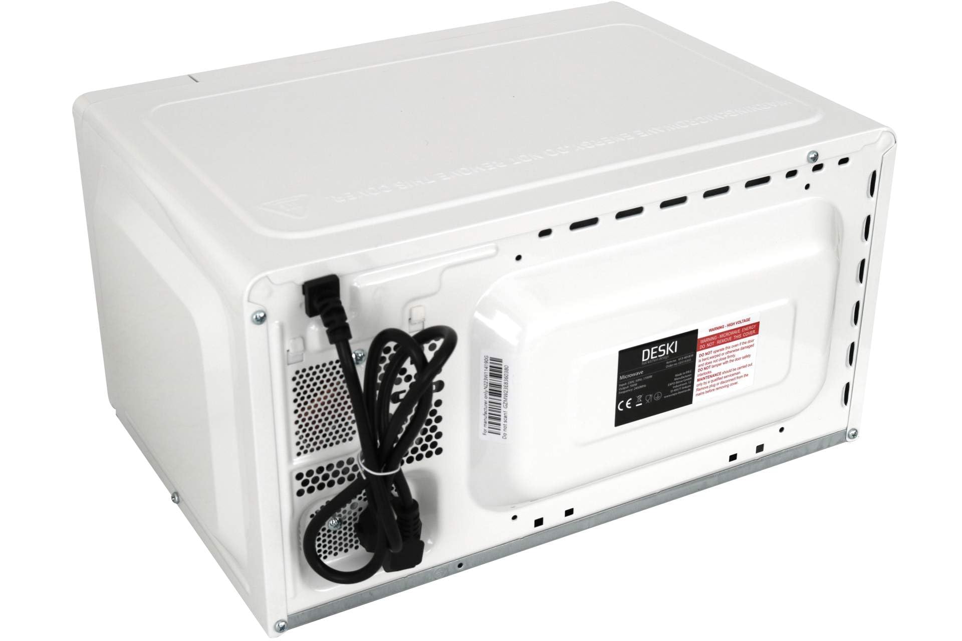 Deski Mikrowelle 20 Liter 700 Watt weiß 6 Stufen Mikrowellengerät