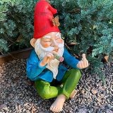 Mood Lab Gartenzwerg - Entspannter Rauch-Zwerg - 24,6 cm hoch - Gartenzwerg - Rasen Figur