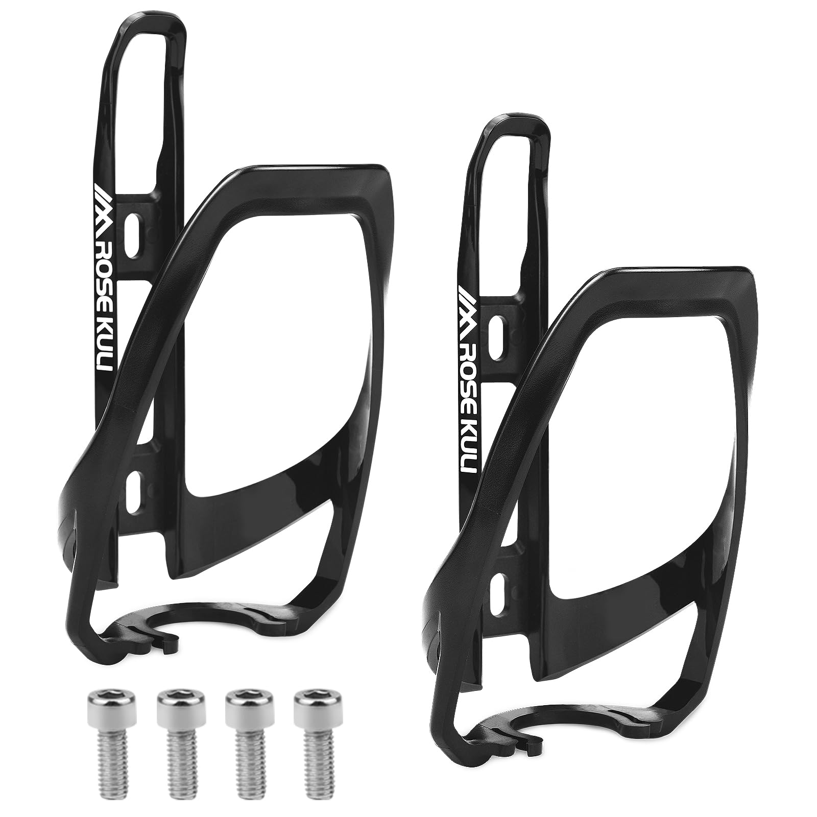 Rose Kuli 2er Set Fahrradflaschenhalter – Umgekehrtes Steckdesign, Trinkflaschenhalter für Rennrad, MTB & Klapprad, Schwarz