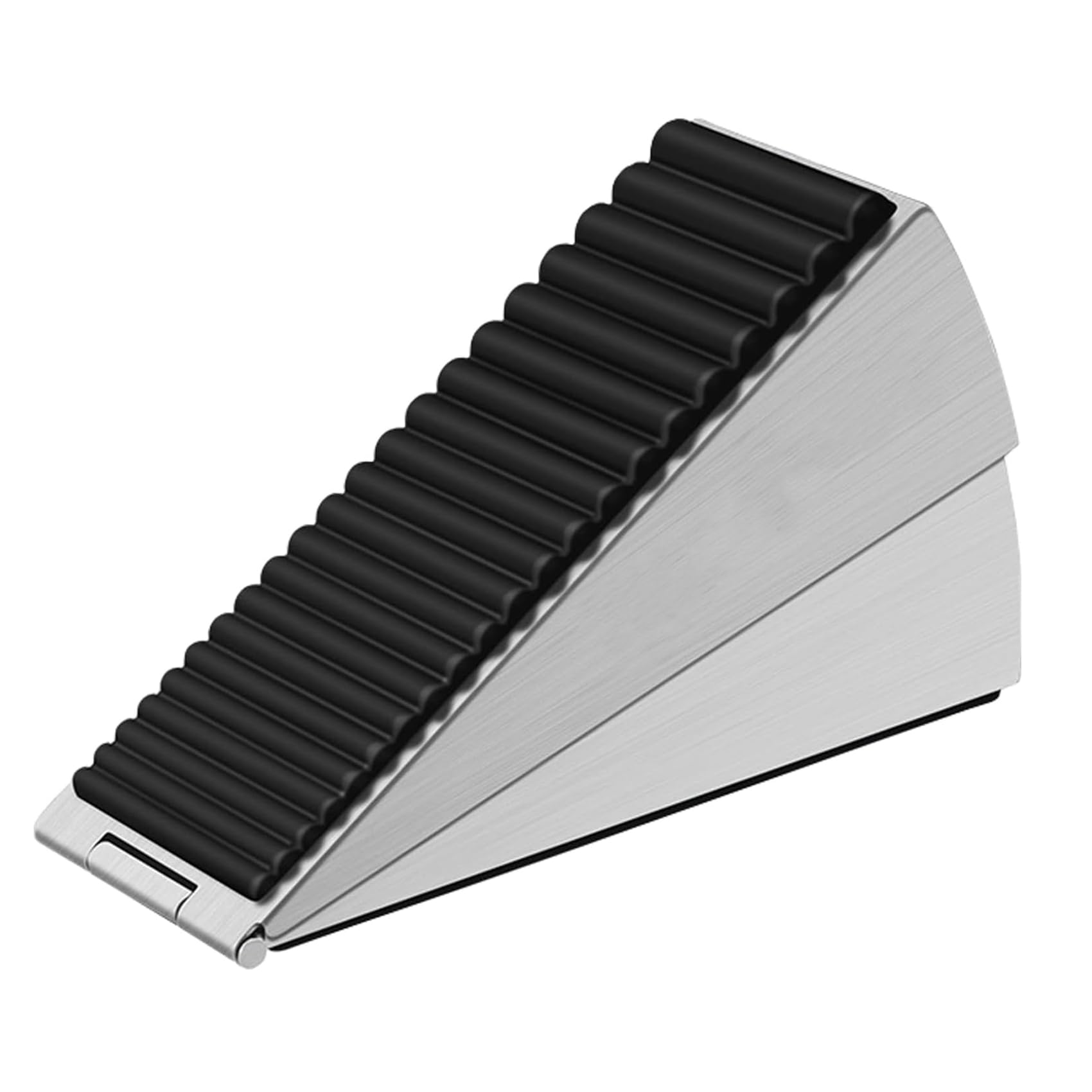 Door Wedge,Rubber Door Stop,Strong Large Door Stopper Indoor,Heavy Duty Door Stop Wedge Tall Door Stoppers for Bottom of Door,Security Door Stopper Self Adhesive Wall Protectors (1pcs Silver)