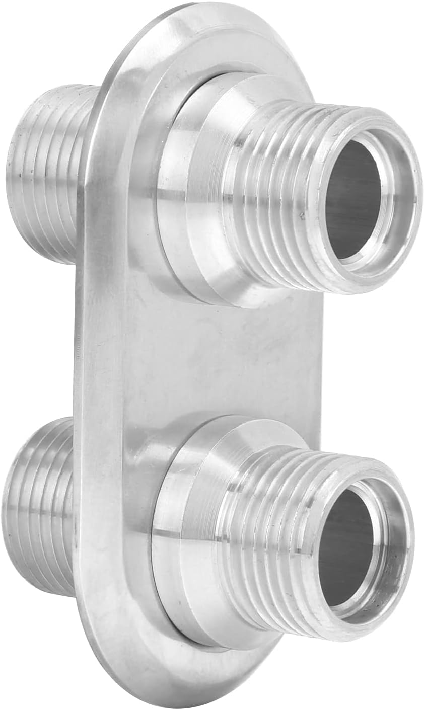 A/C Bulkhead Universal Modification Replacement for, 6061-T6 Aluminum Alloy, 2-Port Interface for Hot Rod and GM Performance Vehicles (Silver)