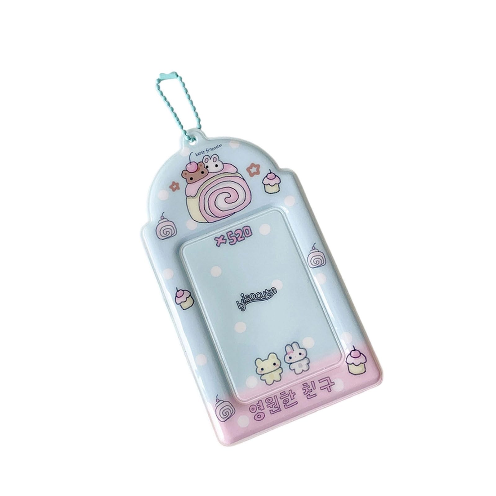 Xjdzineq Korean Popular Photocard Holder Keychain Badge Holders with Student Bus Card Pendant Keyring for School, Photo Card Holder Pendant