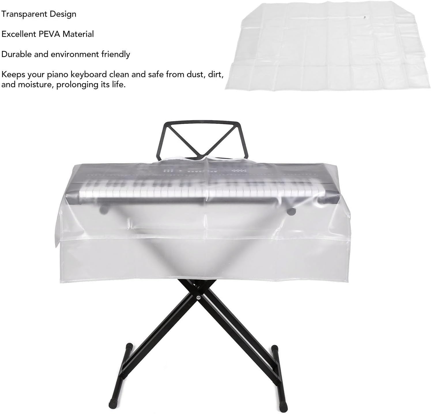 Transparent Piano Keyboard Dust Cover,Widened Digital Piano Keyboard Protective Cover for 61/88 Keys (for 88 Keys)