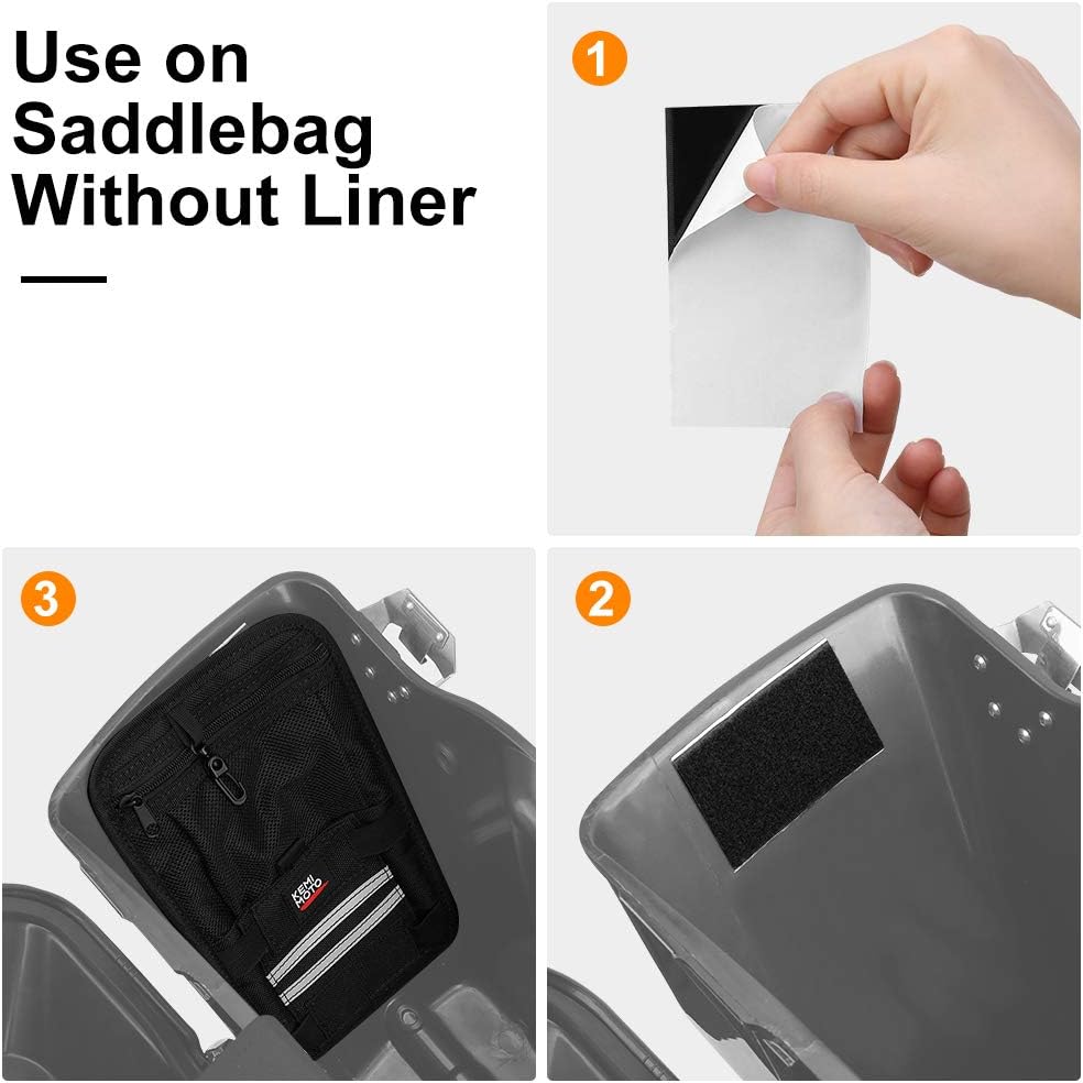 KEMIMOTO Saddlebag Organizers 2 Packs Universal for Touring Motorbike Models for Street Glide Road Glide Road King Motorcycle Saddle Bag Organizers