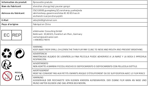 Miniatura 6 de Winterworm® 8.5 fl oz 2.5L Graduado Plástico Transparente Graduado Cilindro