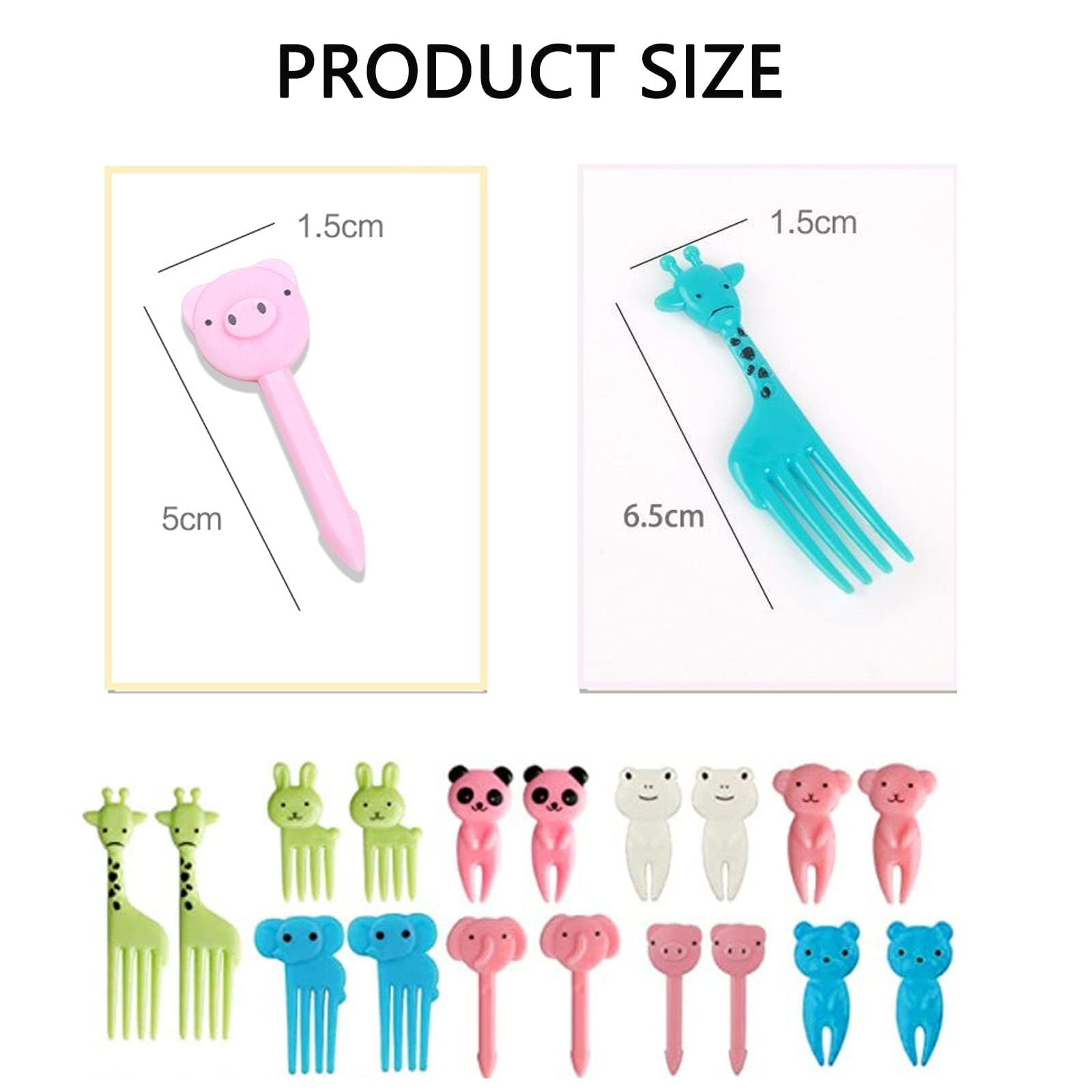 MLRUQRX 50 Bunte Obstgabeln Für Kinder - Lustige Tier-Motiv Gabeln Für Gesunde Snacks