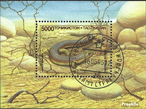 Prophila Collection Tagikistan Blocco 4 (Completa Edizione) 1995 Locals Lucertole (Francobolli per i Collezionisti) Anfibi / rettili / Dinosauro