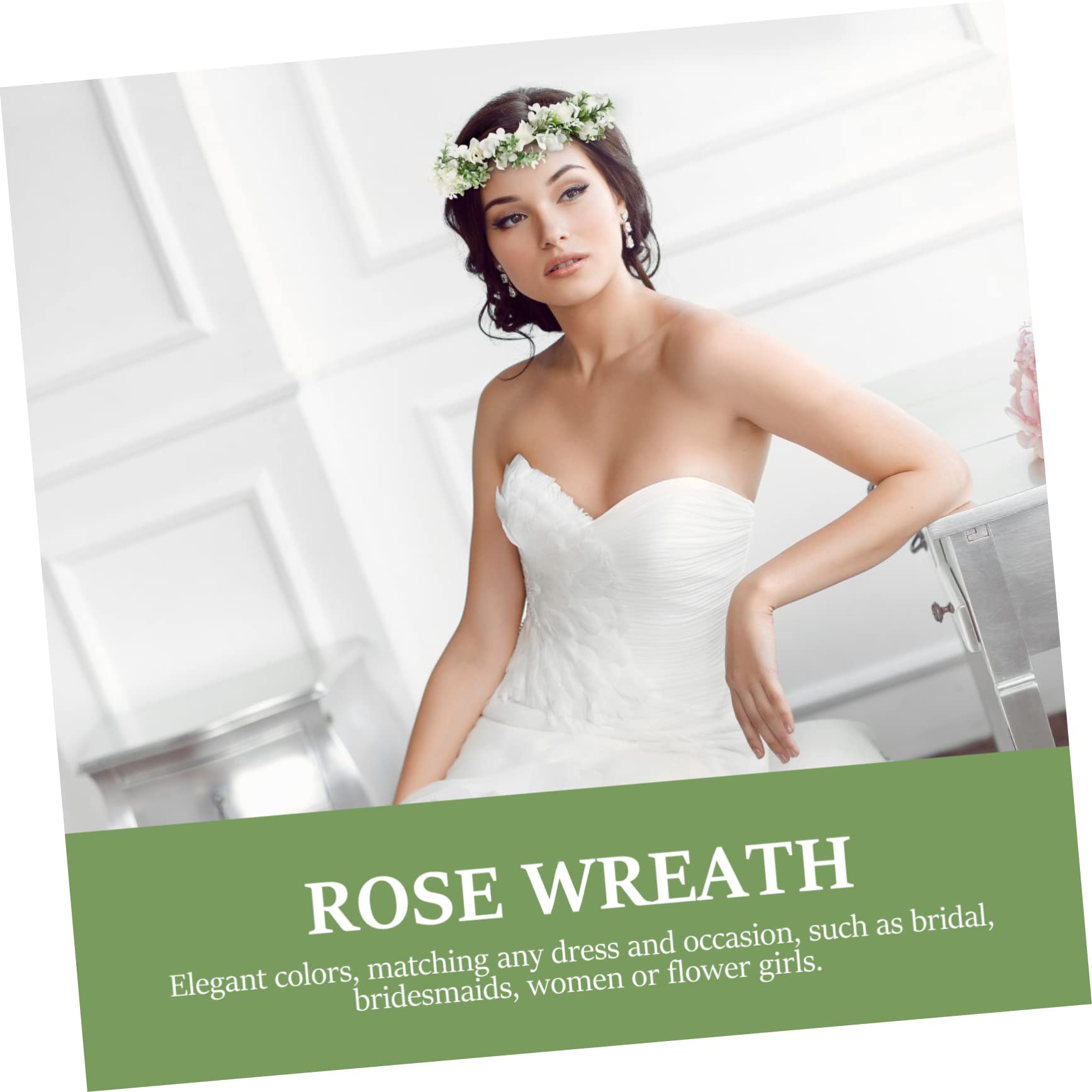 FRCOLOR 4stücke Blumenkranz Für Damen Eleganter Haarschmuck Mit Verstellbarem Design Für Hochzeiten Abschlussfeiern Und Besondere Anlässe Mit Künstlichen Rosen