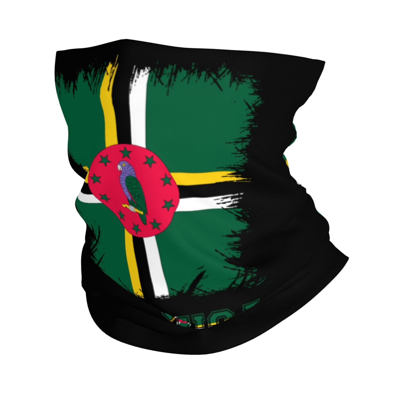 Vintage Dominica Dominicans Flag Neck Gaiter Face Mask for Men Women UV Protection Seamless Face Shield Cool Breathable Cycling Riding Running Headbands Bandana
