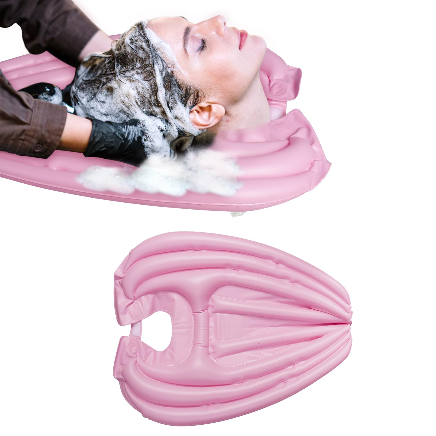 Bassin de lavage de cheveux AMAGOGO - Bleu foncé - Avec tuyau de vidange - Aide pour handicapés