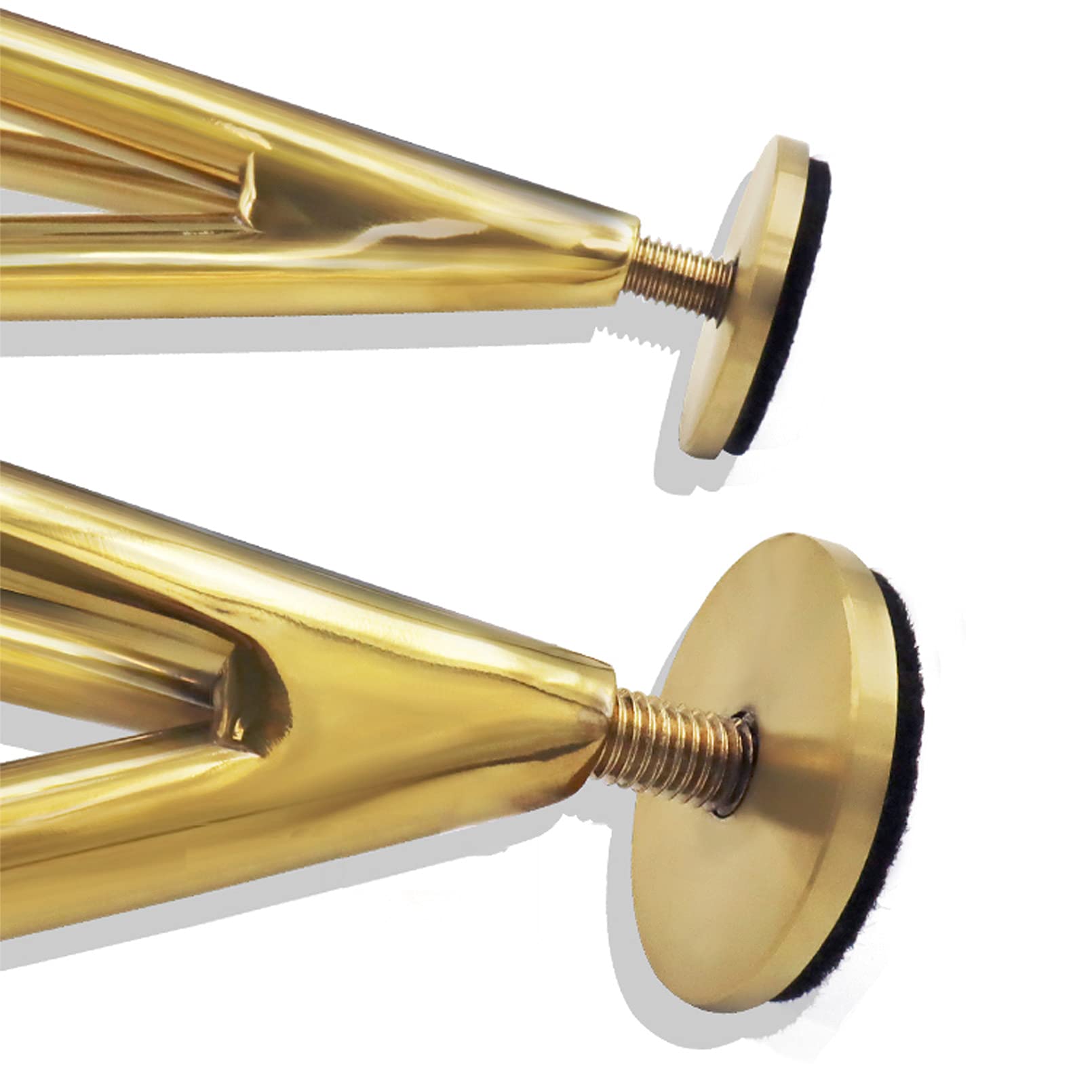 4 Regolabili Piedini per Mobili,Gambe per Tavolo in Metallo,Piedi per Divano,Piede a Forcina,Gamba per Mobili Sostituibili a Triangolo in Acciaio Inox,Regolabile 0-15 mm,Argento (25cm/9.84in)