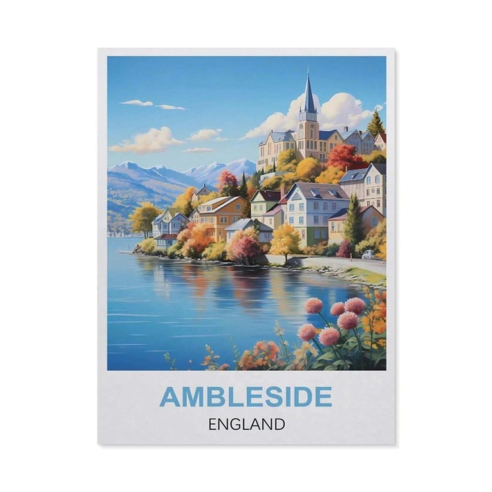 Funny Bathroom Wall Decor Signs，Ambleside England(15x30cm）