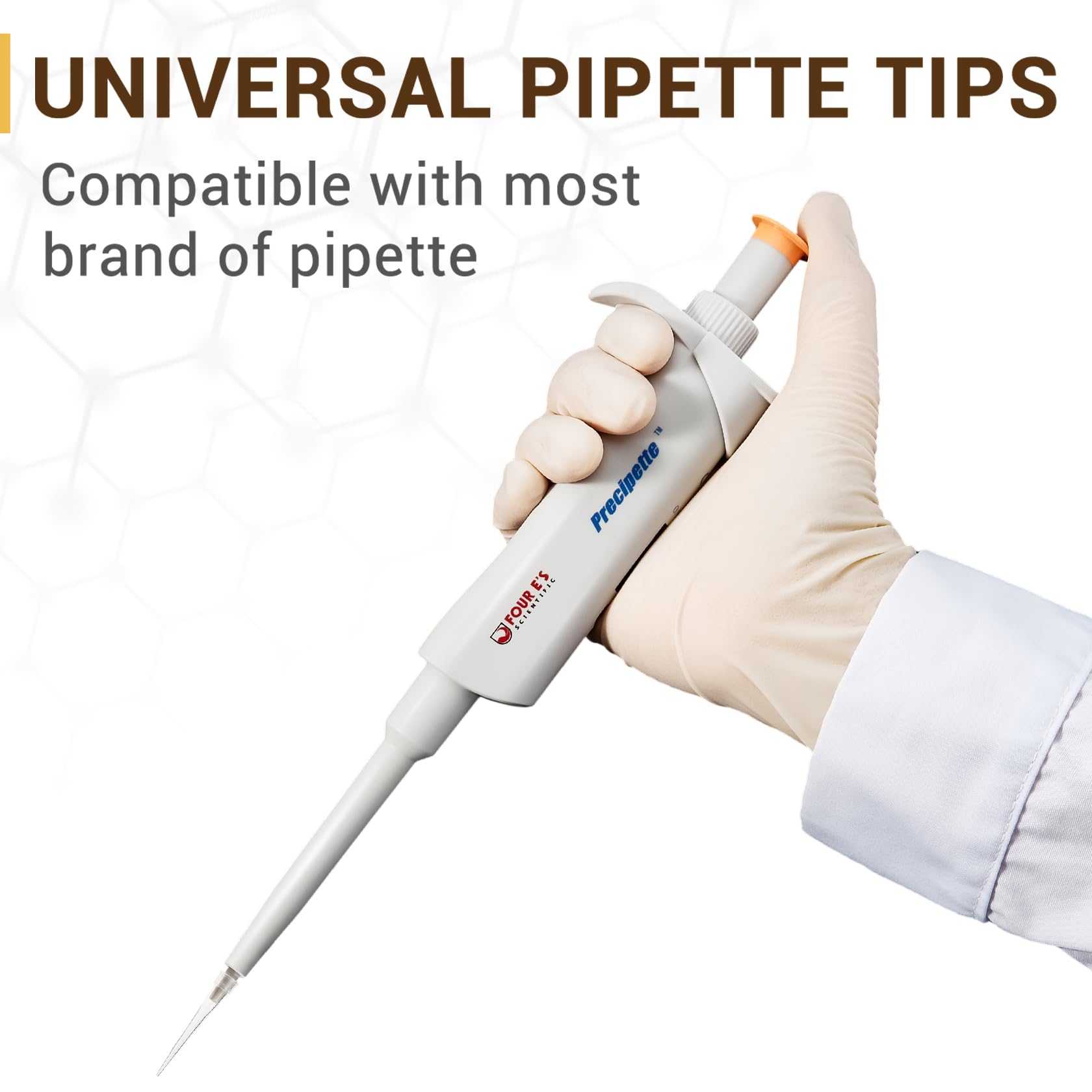 10µL Sterile Pipette Tips - 96 Racked Universal Tips, RNase/DNase Free For Lab Use