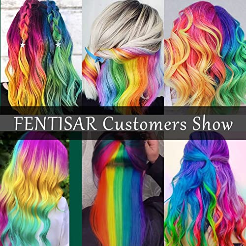 Fentisar 18 Pack Colored Party Highlights Clip In Hair Extensions For Girls 22 Inches Multi-Colors Straight Hair Synthetic Hairpieces In The Party(6Colored) #TOP5