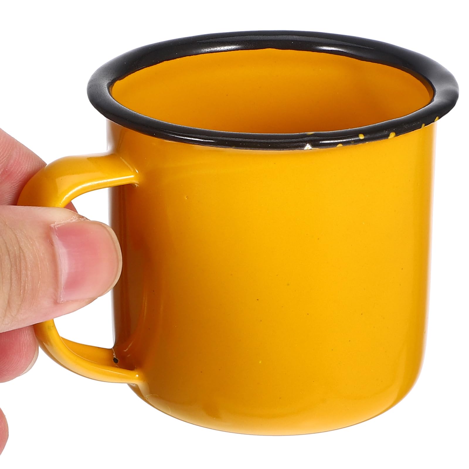 BESTonZON Juego de 6 tazas de esmalte, tazas de café, tazas de café con asa para exterior/camping y regalo (color aleatorio)