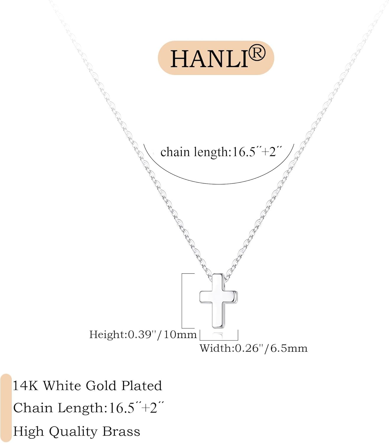 HANLI Cross Necklace for Women - 14k Gold/Silver Plated Dainty Cubic Zirconia Sideways Cross Necklace Jewelry Gift - Image 4