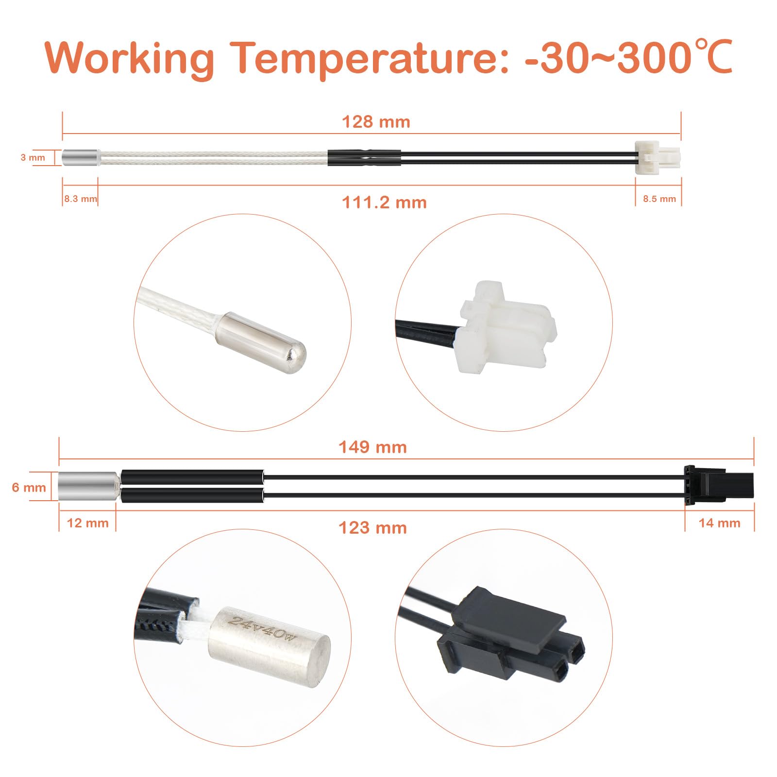 24 V 40 W MK4 XL Hotend para Prusa, Hotend Kit de cabezal de impresión, bloque de calefacción, boquilla de acero endurecido, boquilla de 0,4 mm, extrusora Hotend para Prusa i3 MK4/XL
