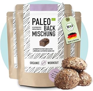 PALEO-BACKMISCHUNG 3er Pack | Bio | Brot-Alternative-gluten-frei | lower-carb | Eiweiss-Brot | clean-eating | Fitness | hefefrei | ohne Getreide, Organic Workout