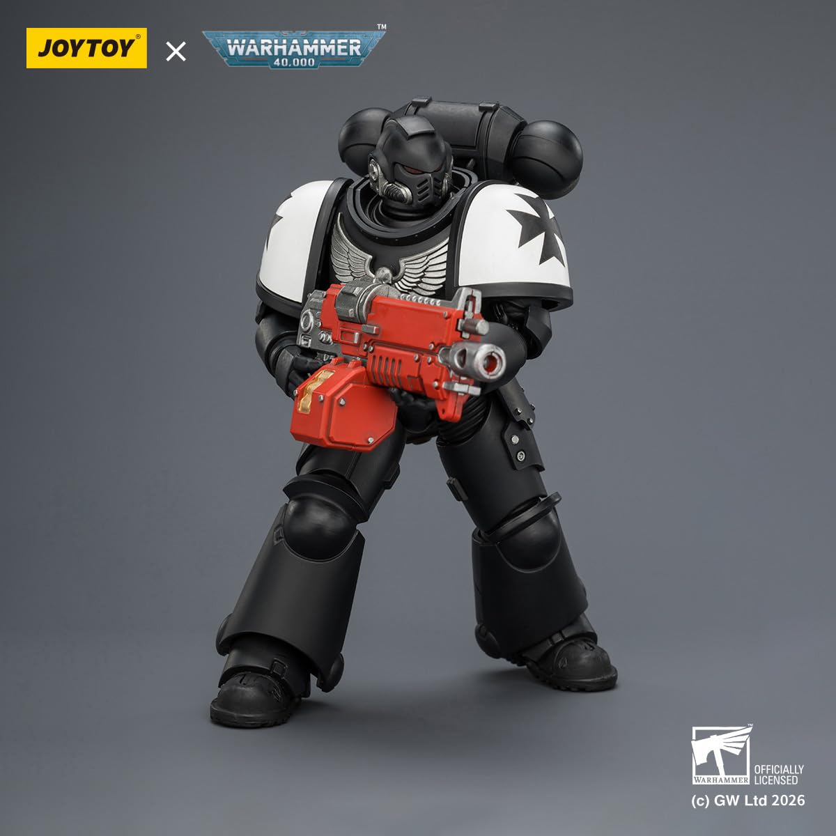 HiPlay JOYTOY Warhammer 40k Black Templars Intercessor mit Bolter, Boltpistole und Kettenschwert JT03905 1/18 Action-Figuren-Set