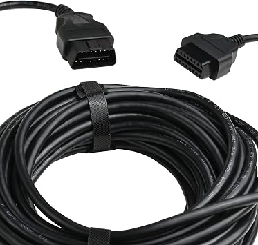 iKKEGOL 50 Feet / 15 Meter OBD2 OBDII Full 16 Pin Car Male to Female Extension Cable Diagnostic Extender Low Profile OBD Cord Adapter for OBD Scan Tool Compatible for All OBD2 Vehicles