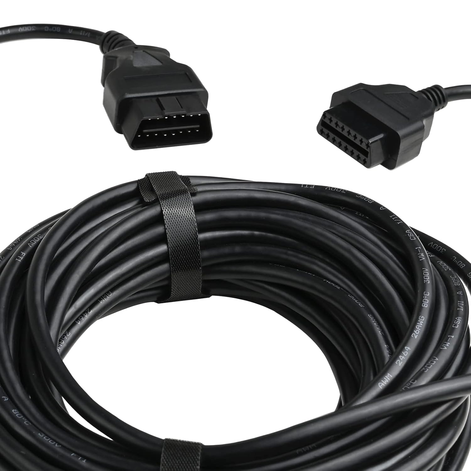 iKKEGOL 50 Feet / 15 Meter OBD2 OBDII Full 16 Pin Car Male to Female Extension Cable Diagnostic Extender Low Profile OBD Cord Adapter for OBD Scan Tool Compatible for All OBD2 Vehicles