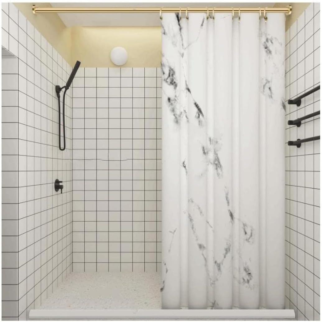 Best Shower Curtain Extra Long Shower Curtain Heavy Duty Shower Curtain Liners Machine Washable Polyester Fabric Bathroom Curtain with Hooks Bath Decor (B 180x200cm)