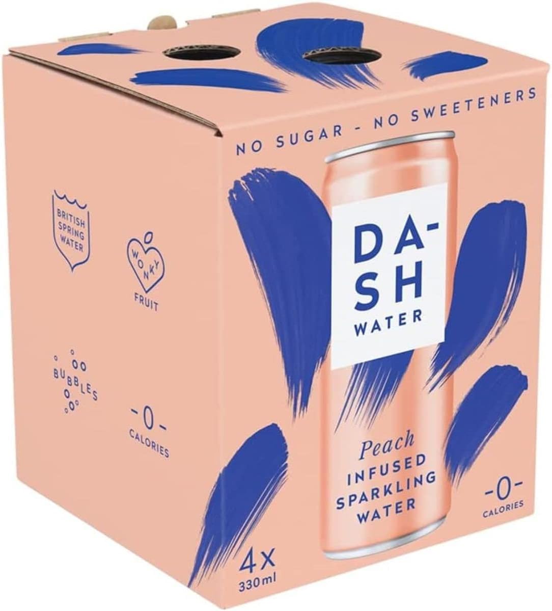 Peach Infused Sparkling Water, 4 x 330ml