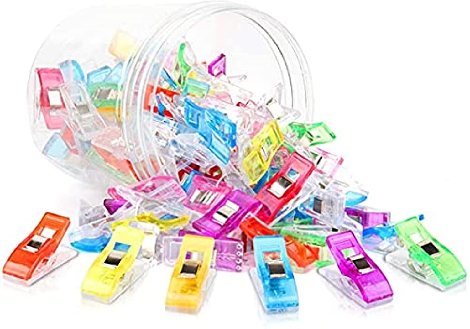 KASTWAVE Magic Clips, Multicolored, Sewing Clips Perfect for Sewing, Quilting and for All Kinds of Crafts,Crochet and Knitting，Extremely Durable 100 pack