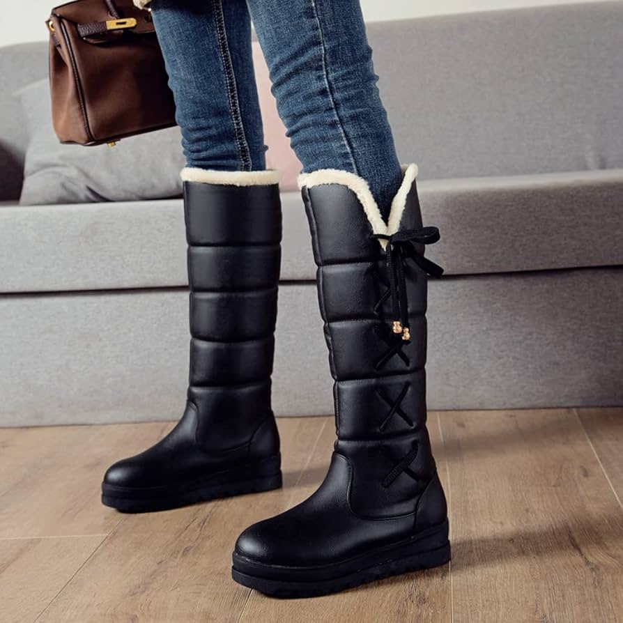 Amazon.com: ZSQBQ Women Winter Snow Boot Plush Lined Lace Up