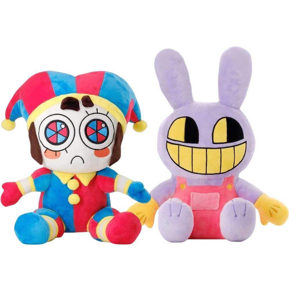 2023 Digital Circus Plush, 2 Pcs The Amazing Pomni and Jax Plushies Toy for Fans Gift, Cute Stuffed Animal Doll for Kids and Adults, Great Birthday Christmas Stocking Stuffers Choice for Boys Girls