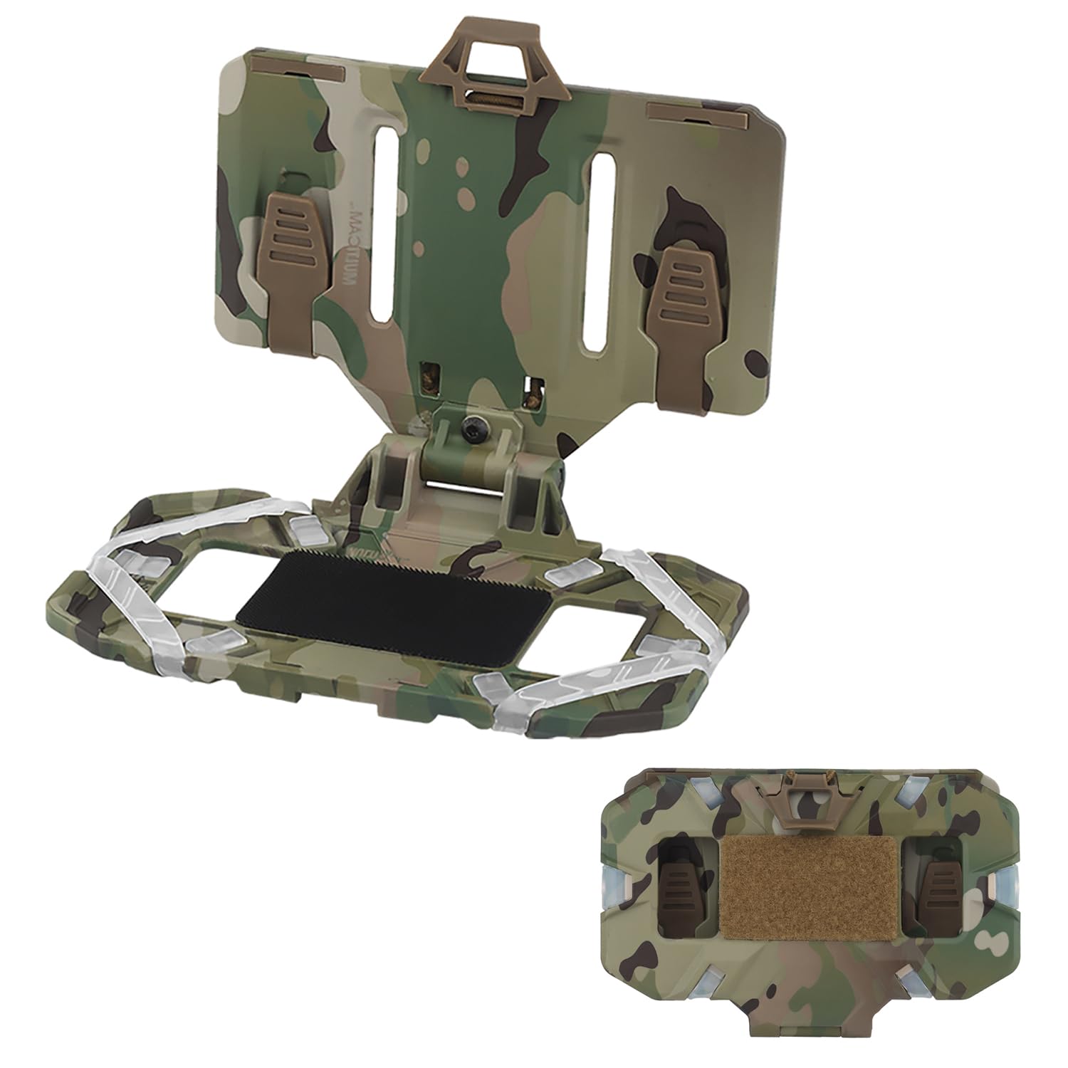 Zhongren Tactical Plate Carrier Vest Attachments Universal Phone Chest Mount for Screen Size 4.7"-6.7" Molle Foldable Navigation Phone Holder Board