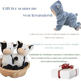 CHELEI2019 11.8 Cow Stuffed Animals Soft Cuddly Cow Plush Stuffed Animal Toy for Kids