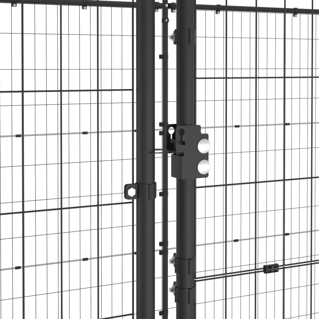 BaraSh Outdoor-Hundezwinger mit Überdachung Stahl Gartenzaun Zaun FüR Hunde Freigehege Kleintierzaun Outdoor Hundegitter Garten Haustier Zaun Garten 7,26 m²