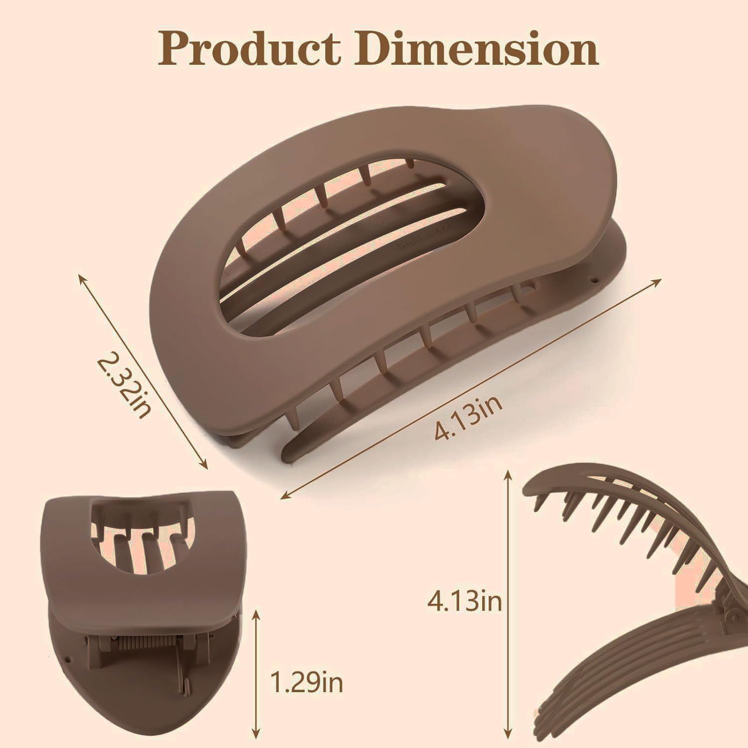 6 PCS Flat Hair Clips for Women Curved Design, Strong Hold for Thin Thick Hair Hair Accessories for Women and Girls (Combination) - Image 3