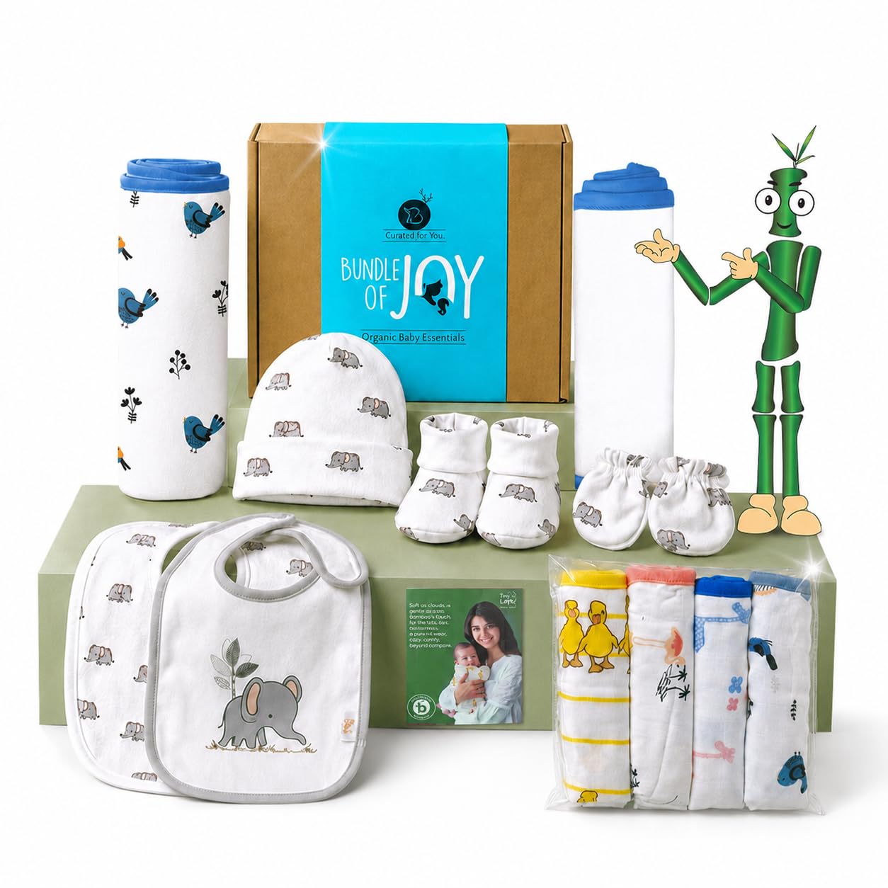 TinyLane - Curated for you! New Born Baby Clothes Gift Set, 0-6+ Months, Multi Color, Baby Shower Gifts, Pack of 13, Skin Friendly-picture-35