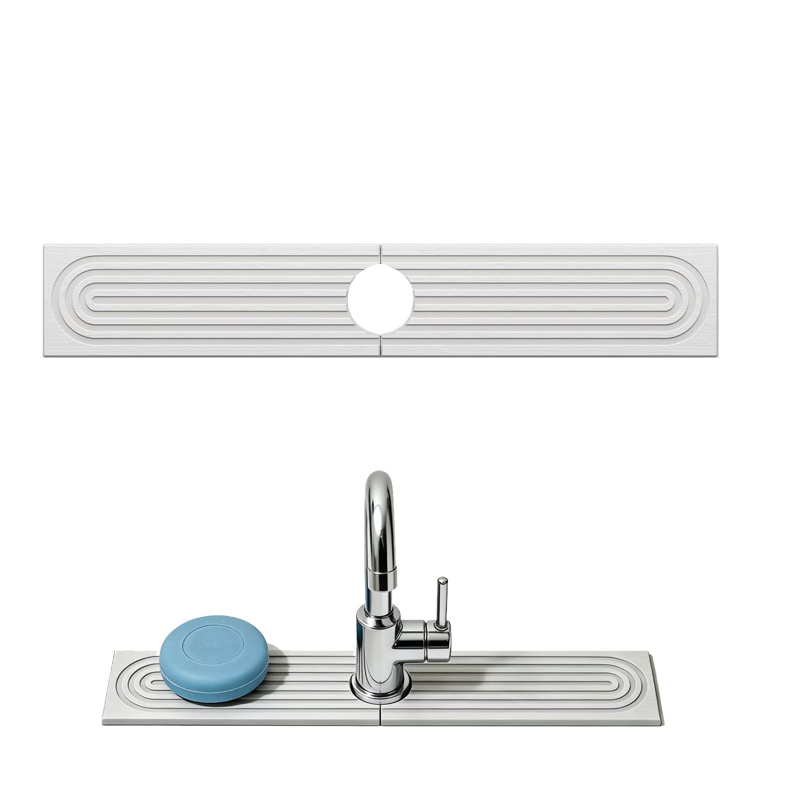 Stone Faucet Mat for Kitchen Sink - Sink Stone Quick Dry Around Faucet Splash Guard Prevent Moisture for Kitchen Bathroom Counter