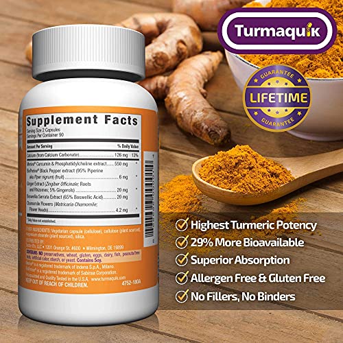 Turmaquik Golden Milk Powder (180 Servings) + 550Mg Meriva Curcumin Turmeric Joint Supplement (180 Capsules) Bundle - Contains Organic Turmeric, Bioperine Black Pepper, Ginger, Curcumin, And More #TOP7