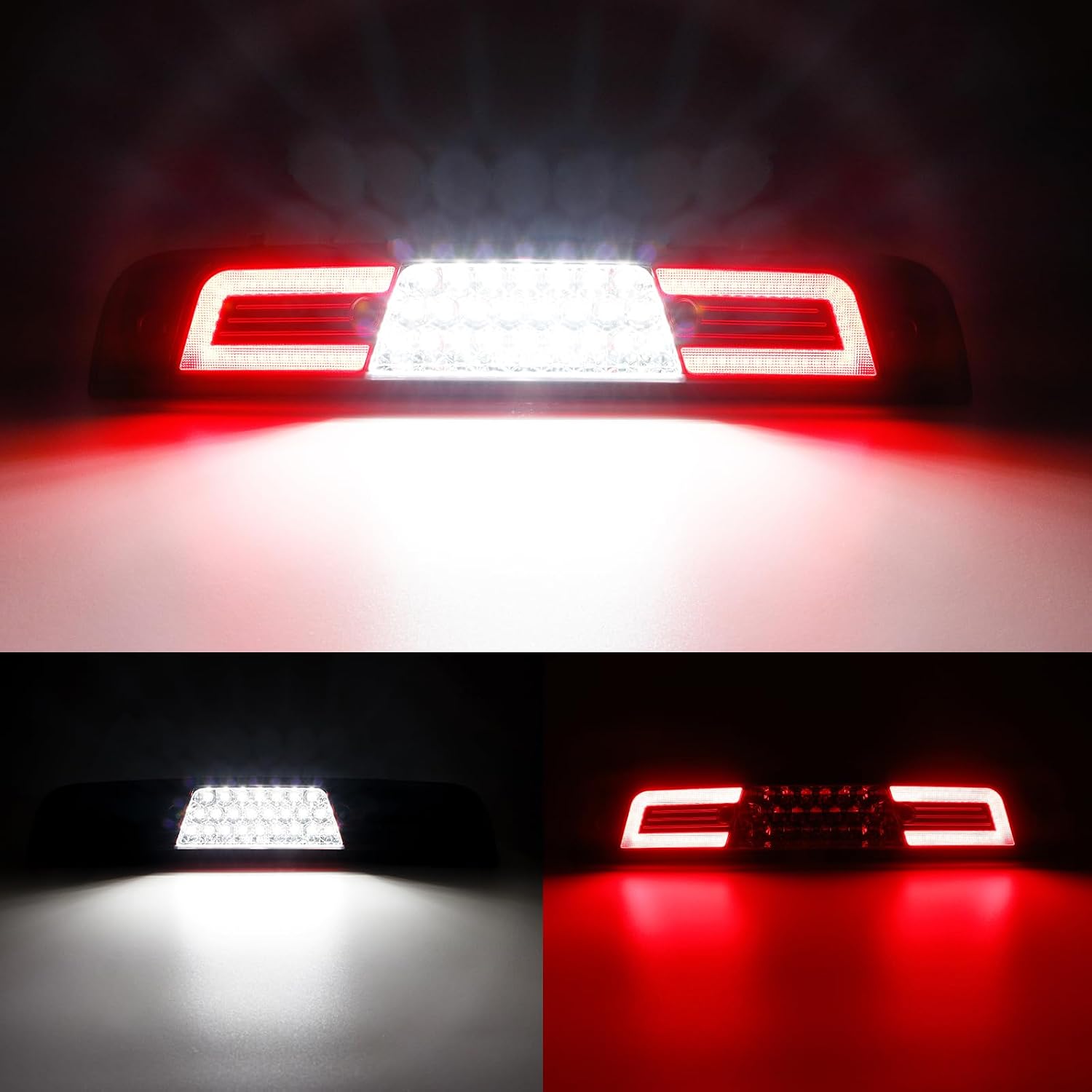 LED Third Brake Light Compatible With 2019-2026 RAM 1500 High Mount 3rd Brake Cargo Light Red Housing Clear Lens (Not for Camera Models or Classics