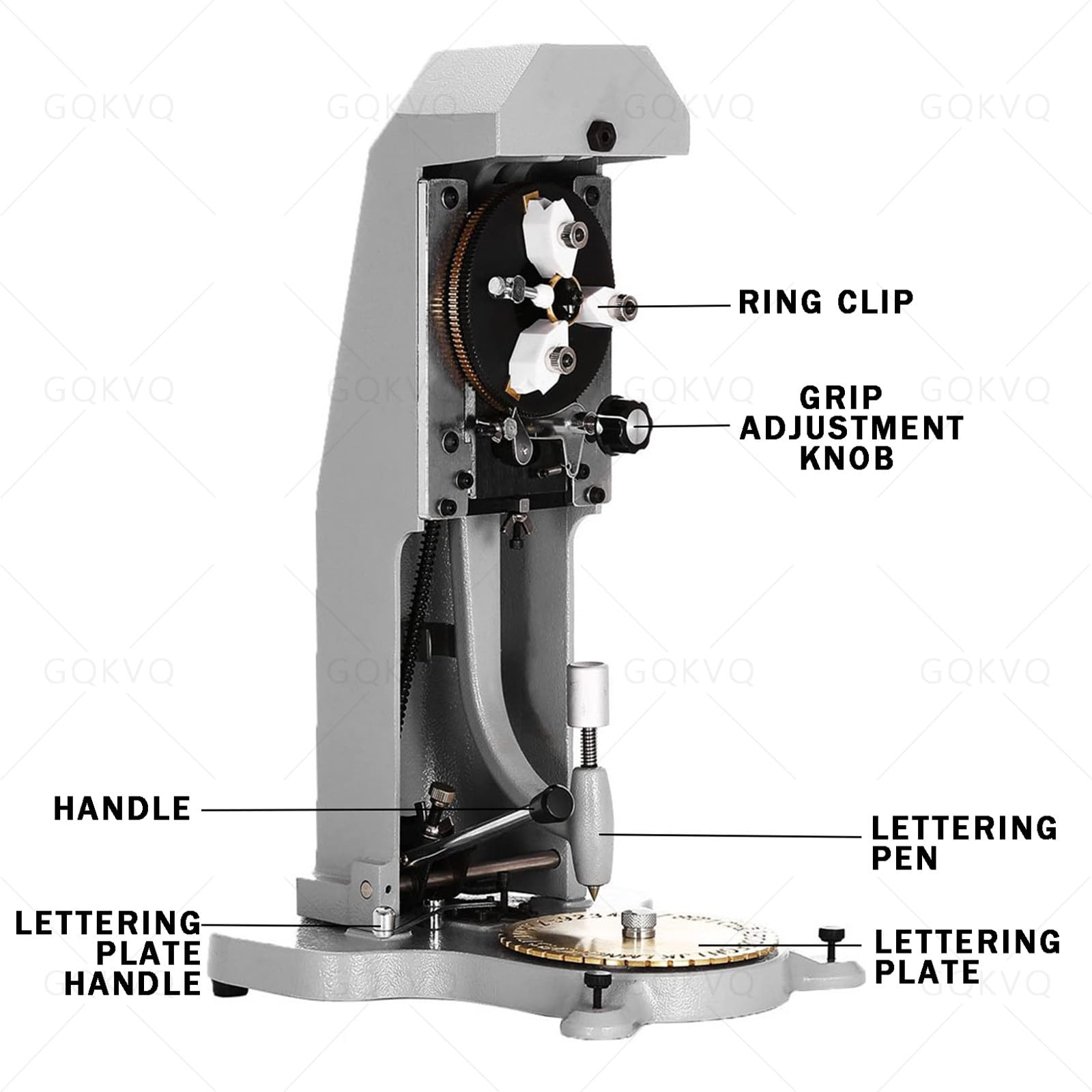 Graveur d'anneaux pour gravure intérieure, tampon manuel de bijoux avec blocs de lettres standard pour or, argent, anneaux en cuivre – Parfait pour la personnalisation