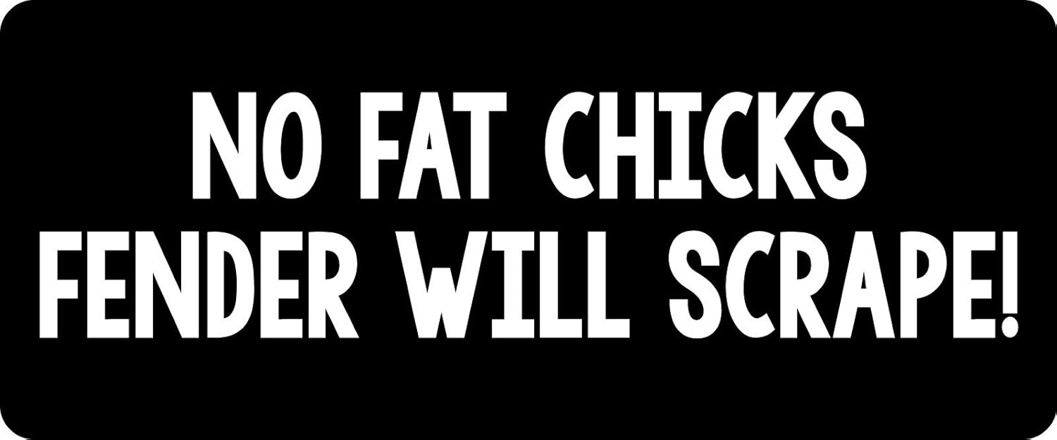 3 - No Fat Chicks, Fender Will Scrape Hard Hat/Biker Helmet Sticker BS 1135