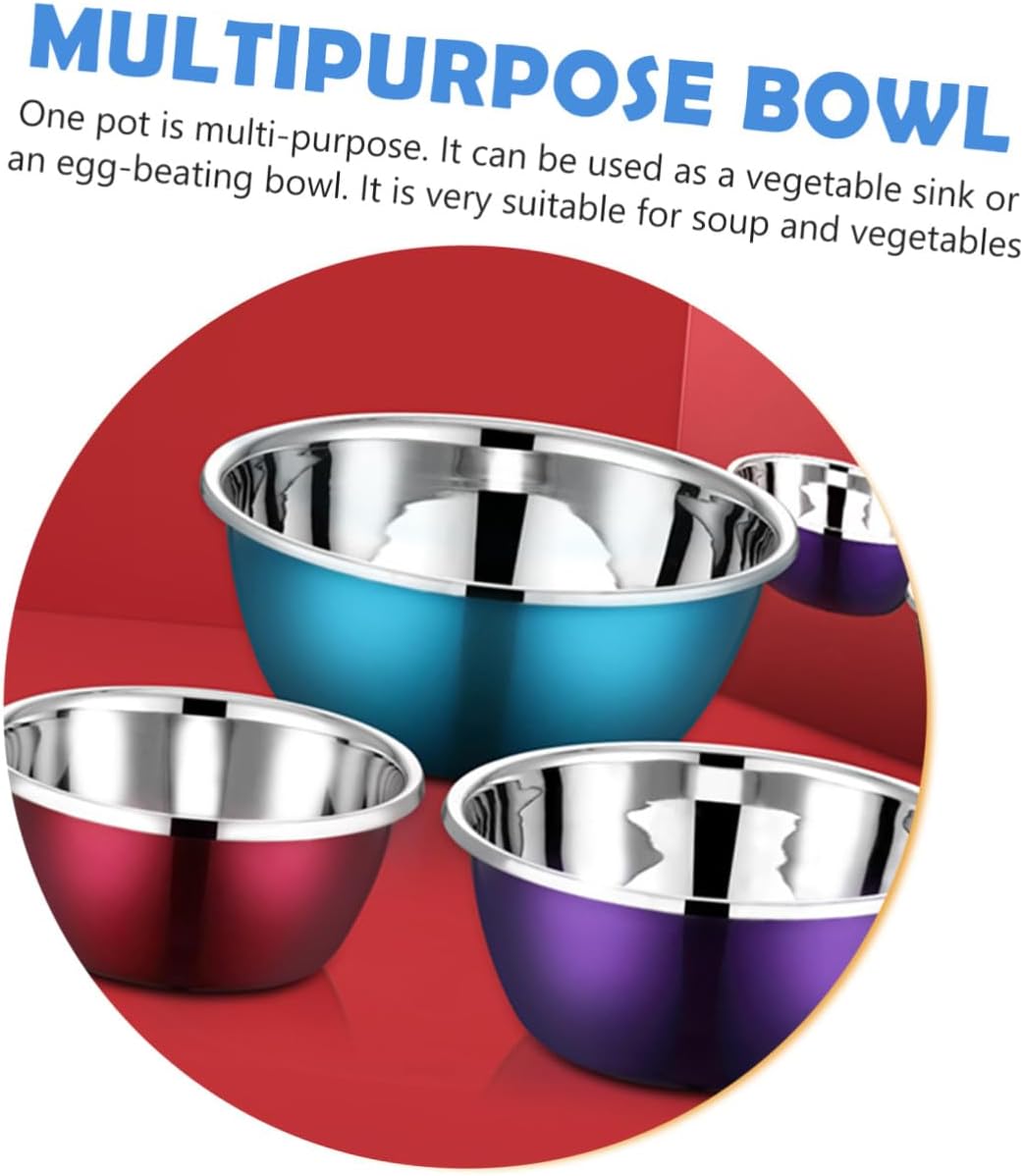 Mikinona 3pcs Stainless Steel Mixing Bowls Salad Mixing Bowls Lids Storage Containers