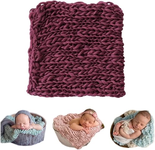 Coberllus Manta de accesorios para fotos de bebé recién nacido, hecha a mano, envoltura torcida, fondos de ayuda para posar para niños y niñas,